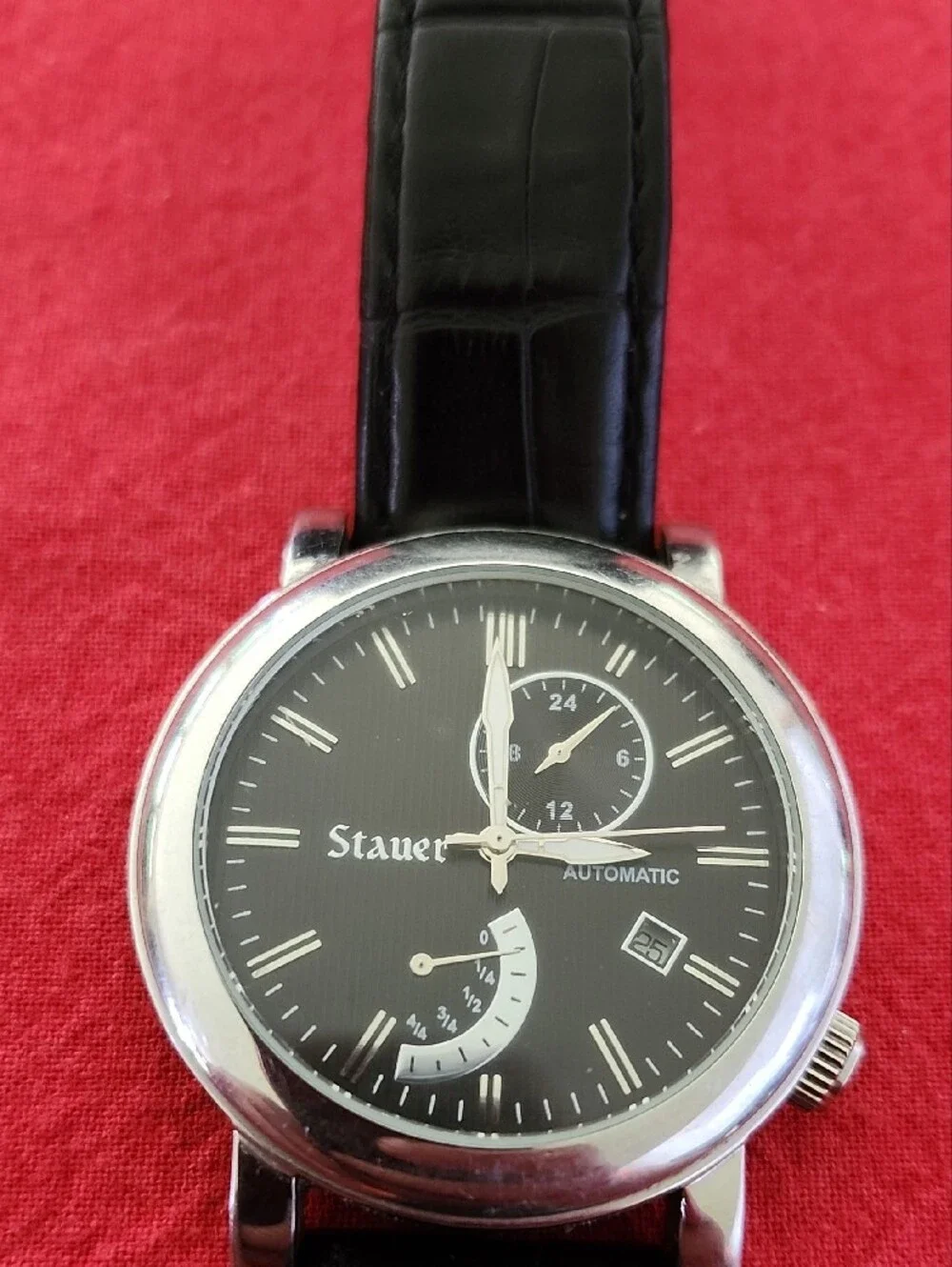 Stauer P14824A-BLK 22 Jewels Automatic Wristwatch - Black Dial